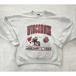 Vintage WISCONSIN Badgers 1994 Rose Bowl Signal Sports Sweatshirt XL USA